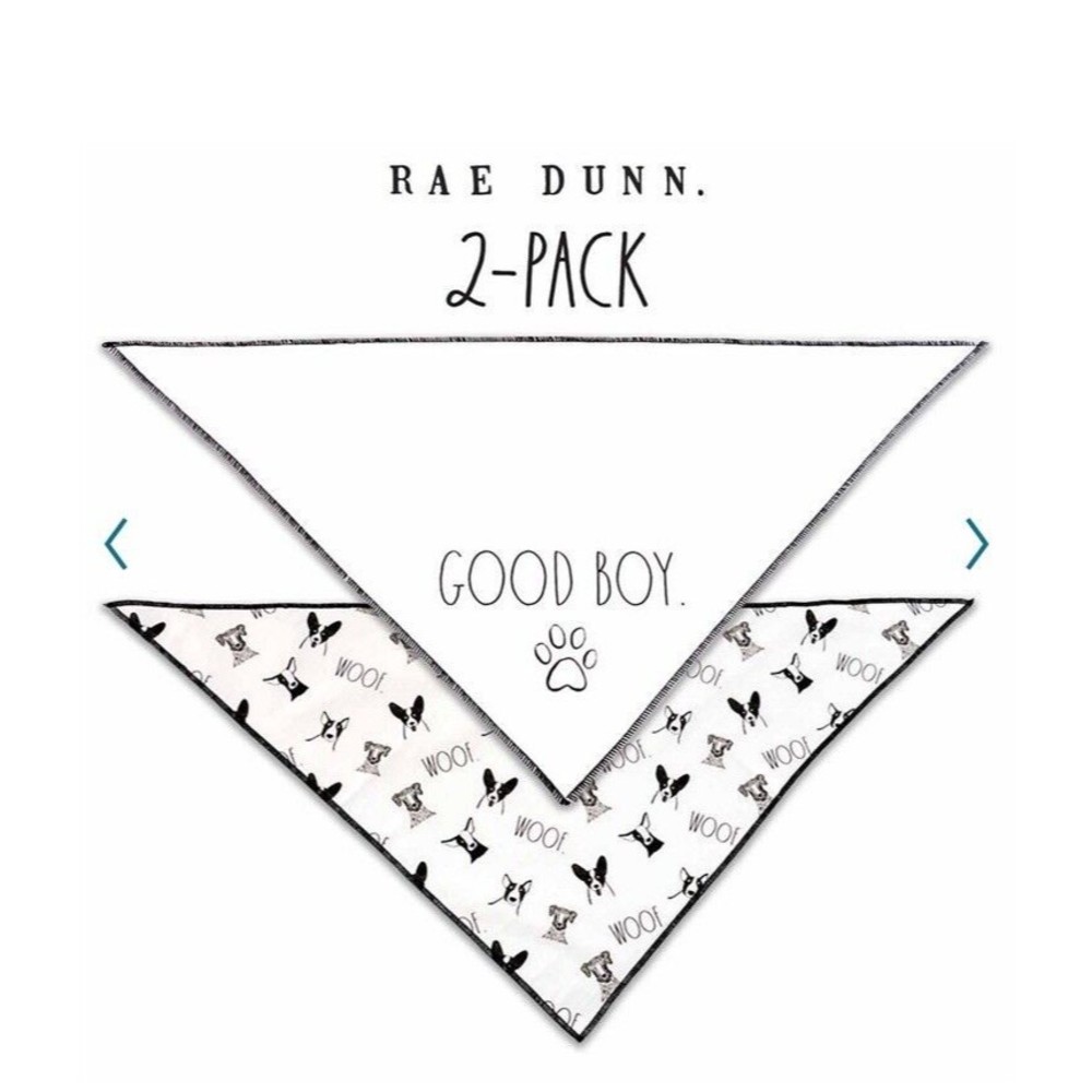 2-Pack Rae Dunn “Good Boy” XL Dog Bandanas New With Tags - Picture 3 of 5